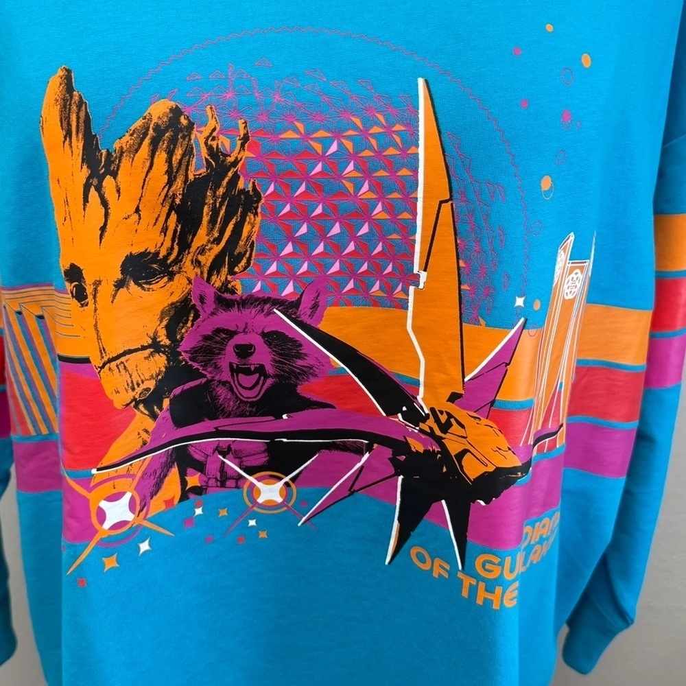 Disney Parks Marvel Blue Guardians Of The Galaxy Sweatshirt - Size 3X - Picture 3 of 4